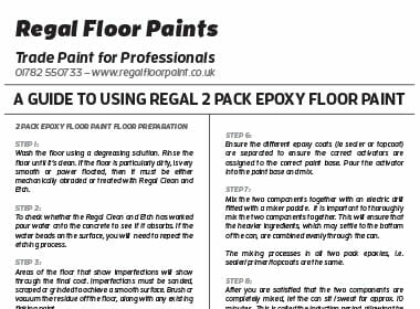 A guide to using Regal 2 Pack Epoxy Floor Paint