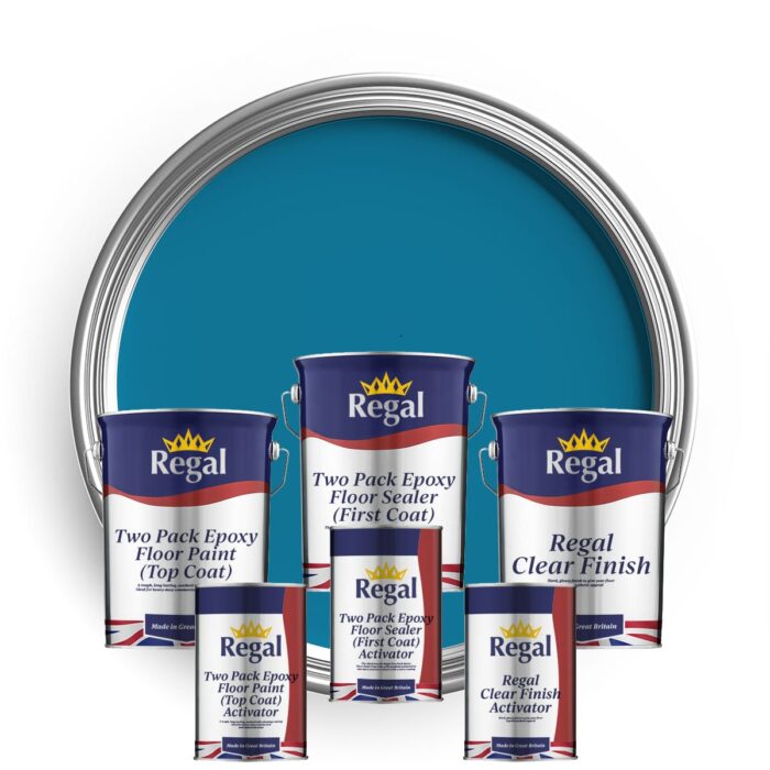 Two Pack Epoxy Floor Paint Bundle 5l Cornflower Blue