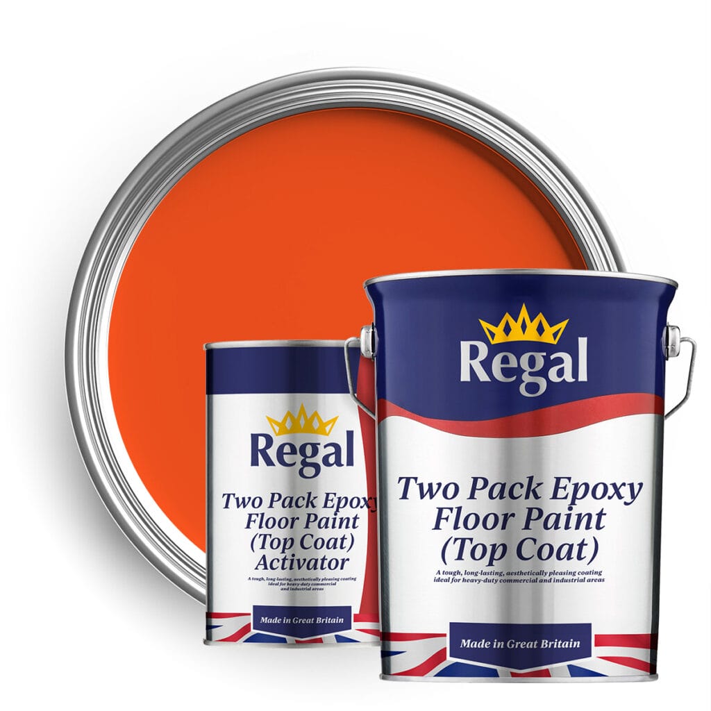 Two Pack Epoxy Floor Paint (Top Coat) 5l Bright Orange