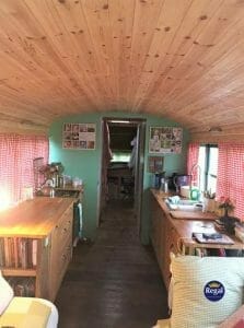 Bluebird Bus Interior Kitchen After Alterations