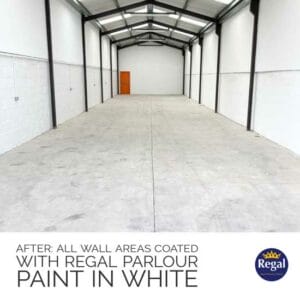 agricultural unit painted with parlour paint in white