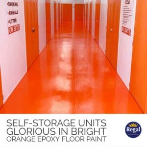 self storage units painted in orange