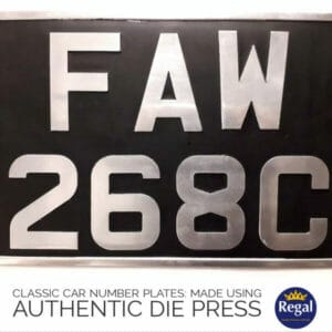 square black and silver number plates