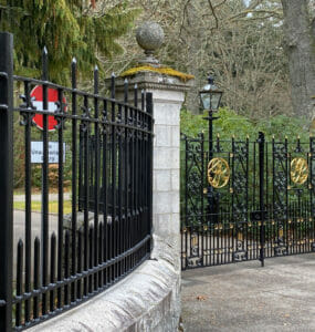 One coat black enamel to freshen up the Gates and railings at Balmoral Castle for the Queen's jubilee.