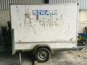 Plywood Paint - Horse box prior to plywood painting